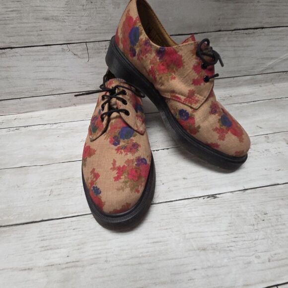 NWOT DR MARTENS BLACK FLORAL 3 EYE OXFORD SHOES SIZE 6UK/8US RARE VINTAGE - Picture 6 of 13